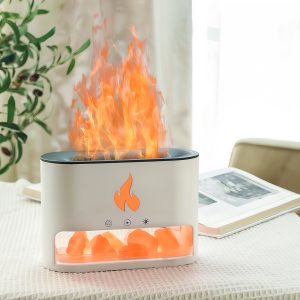 Umidificator 250ml difuzor cu sare de himalaya design flacara, Engross