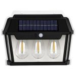 Lampa Solara De Perete Cu 3 Becuri Led Retro Si Senzor De Miscare, Engros