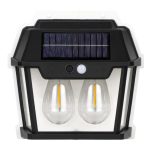 Lampa Solara De Perete Cu 2 Becuri Led Retro Si Senzor De Miscare, Engros