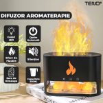 Umidificator 250ml difuzor cu sare de himalaya design flacara, Engross - imagine 4