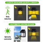 Lampa Solara De Perete Cu 1 Bec Led Retro Si Senzor De Miscare, Engros - imagine 3