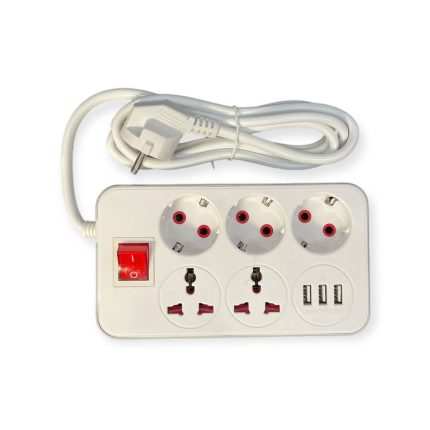 Prelungitor 3m Cu 5 Prize Și 3 Usb-uri, Engros