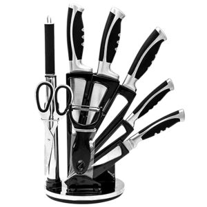 Set 9 Piese Cutite Profesionale Pe Suport Rotativ, Engross
