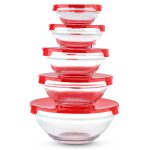 Set 5 Boluri de Sticla cu Capac, Engros