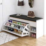 Dulap pentru Pantofi Tip Bancheta 100 x 34 x 51 cm Alb, Engros