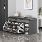 Dulap pentru Pantofi Tip Bancheta 100 x 34 x 51 cm Gri, Engros