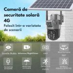 Camera de Supraveghere 4G Dubla 8MP Full HD Cu Panou Solar, Engros
