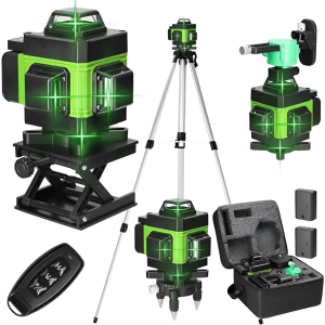 Nivela laser 4D CU 16 linii, 4 fascicule x 360 grade, Linii verzi, Raza de actiune 25m, Precizie ± 2mm/10m, Autonivelare, Unghi drept, Baterii 2 x 4000 mAh 4.2V, Telecomanda, Engros