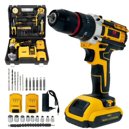 Trusa Bormasina 36V REIMANN© , cu 2 Acumulatori si incarcator, 30 Accesorii, Engros