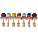 Kendama Cauciucata Curcubeu Grip 18 cm din Lemn Natural, Engros