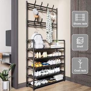 Cuier Multifunctional pentru Haine si Pantofi 170x80x26 cm, Engros