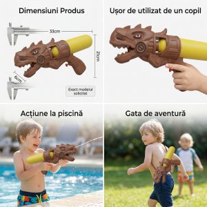 Jucarie Pistol cu Apa Dinozaur Mare 500ml 33x21cm, Engros