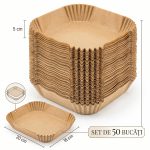 Hartie de Copt 50buc/set Patrata 20x16x5cm Pentru Air Fryer, Engros