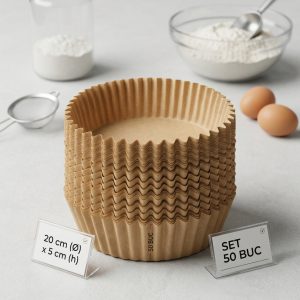Hartie de Copt 50buc/set Rotunda 20x5cm Pentru Air Fryer, Engros