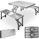 Set Masa Pliabila cu 4 Scaune Pliabila din Aluminiu Rezistent, Engros