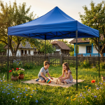 Cort Pavilion Pliabil 3x3m, Impermeabil PVC, Cadru Metalic, Reglabil, Montare Rapida