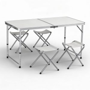 Set Masa Pliabila cu 4 Scaune Pliabila din Aluminiu, Engros