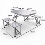 Set Masa Pliabila cu 4 Scaune Pliabila din Aluminiu Rezistent, Engros