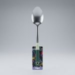 Lingura din Inox cu Maner de plastic 35cm, Engros