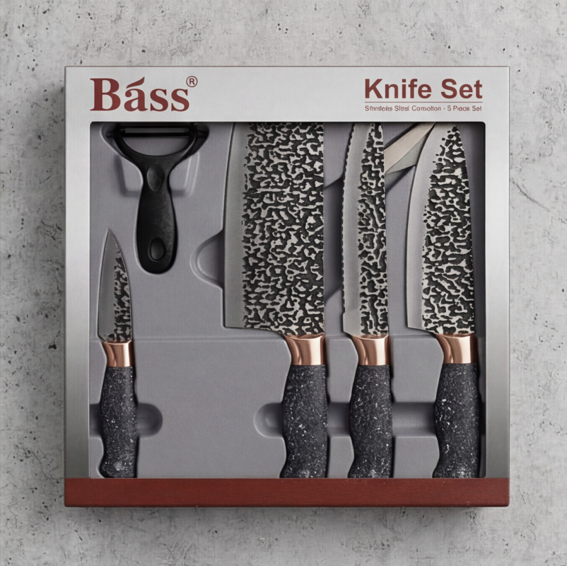 Set Cutite 6 Piese BASS® Gri, Engros