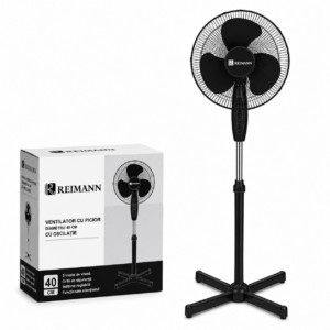 Ventilator cu Picior REIMANN 40 CM cu Oscilatie, 50W, 3 Trepte Viteza, Inaltime Reglabila