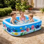 Piscina cu 2 Inele 120x85x36cm cu Podea Moalea, Engros
