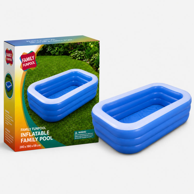 Piscina Gonflabila cu 3 Inele 280x180x58cm Din Pvc, Engros