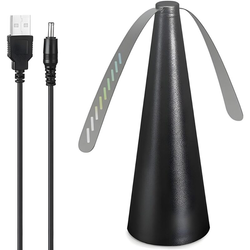 Ventilator Electric Negru Anti Insecte cu USB & Baterii Ø8.5x25cm, Engros
