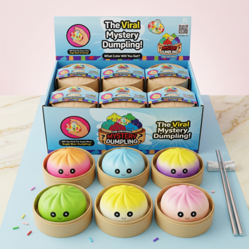 Jucarie Anti-Stres 12 Buc/Set Squishy Dumpling Culori Sidefate Asortate 9cm, Engros