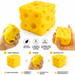 Jucarie Squishy Anti-Stres Model Cascaval 6 cm, Engros