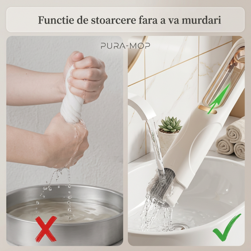 Mini Mop cu Burete Pliabil Pentru Suprafete Universale 29x12cm, Engros