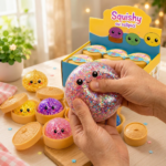 Jucarie Anti-Stres 12 Buc/Set Squishy Dumpling cu Sclipici 8.5 cm, Engros