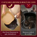 Hartie de Copt 50 Buc/Set Patrata 24x20x4.5 cm Pentru Air Fryer, Engros