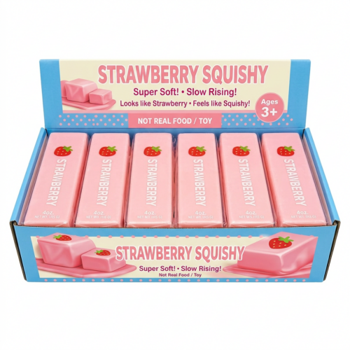 Jucarie Squishy Anti-Stres 14 cm Tip Capsuni Unt 12Buc/Set, Engros