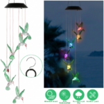 Lampa Solara Led Multicolor 67cm cu 6 Pasari Tip Clopotei, Engros