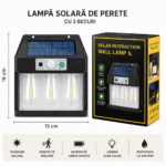Lampa Solara cu 3 Becuri Retro 15x16 cm Model Ieftin Lumina Alb Cald 2700k, Engros