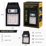 Lampa Solara cu 2 Becuri Retro 10x16 cm Model Ieftin Lumina Alb Cald 2700k, Engros